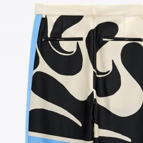 ZARA PRINTED SATIN EFFECT PALAZZO TROUSER PANTS $119 - Picture 8 of 10